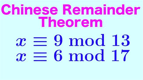 chinese remainder theorem examples